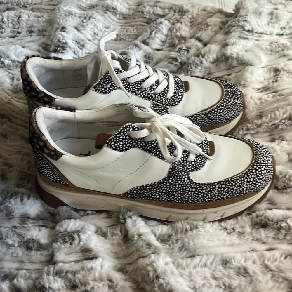 Madewell Cowhide Spot Trainers size 9